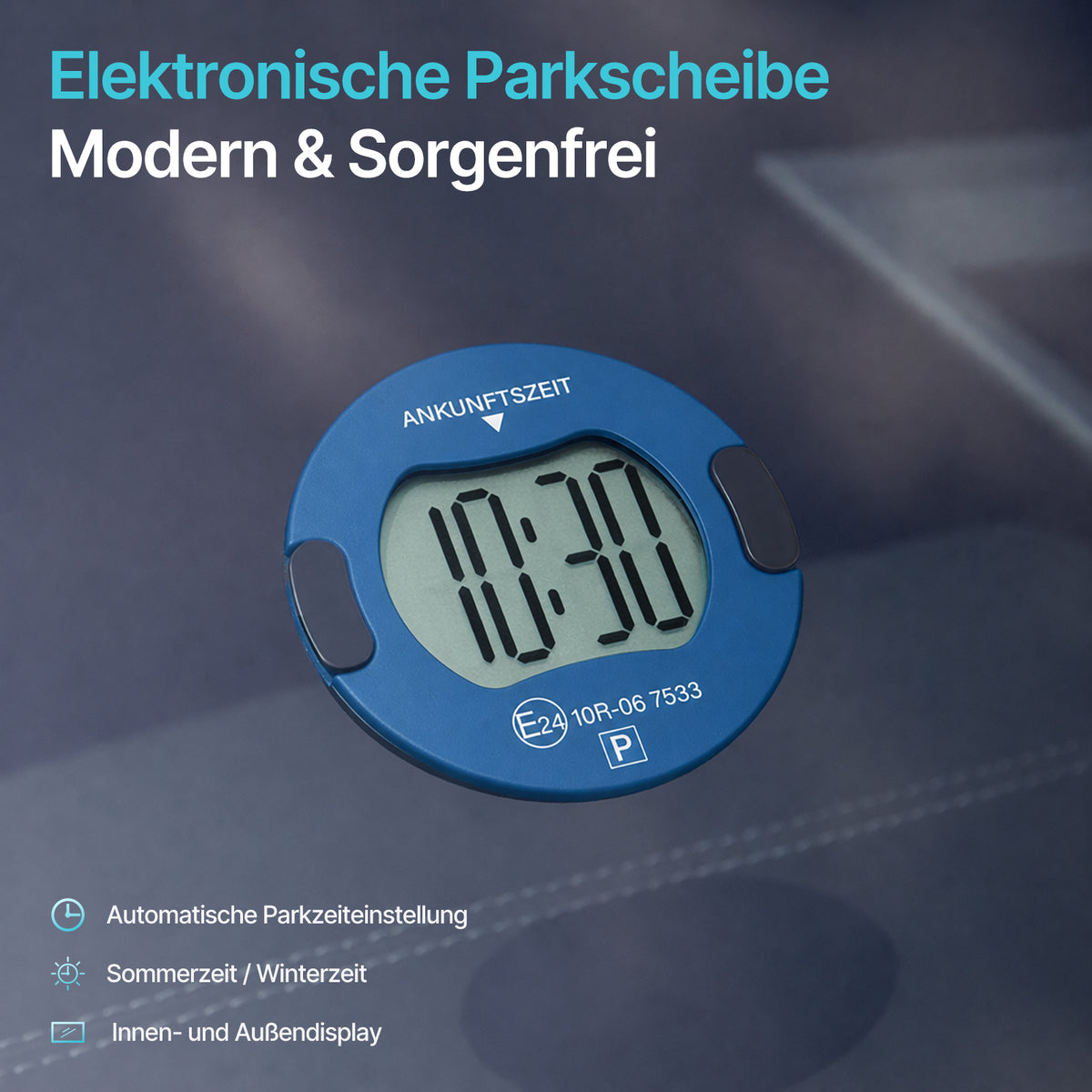 Elektronische Parkscheibe PT01 – Blau – Produktansicht 2