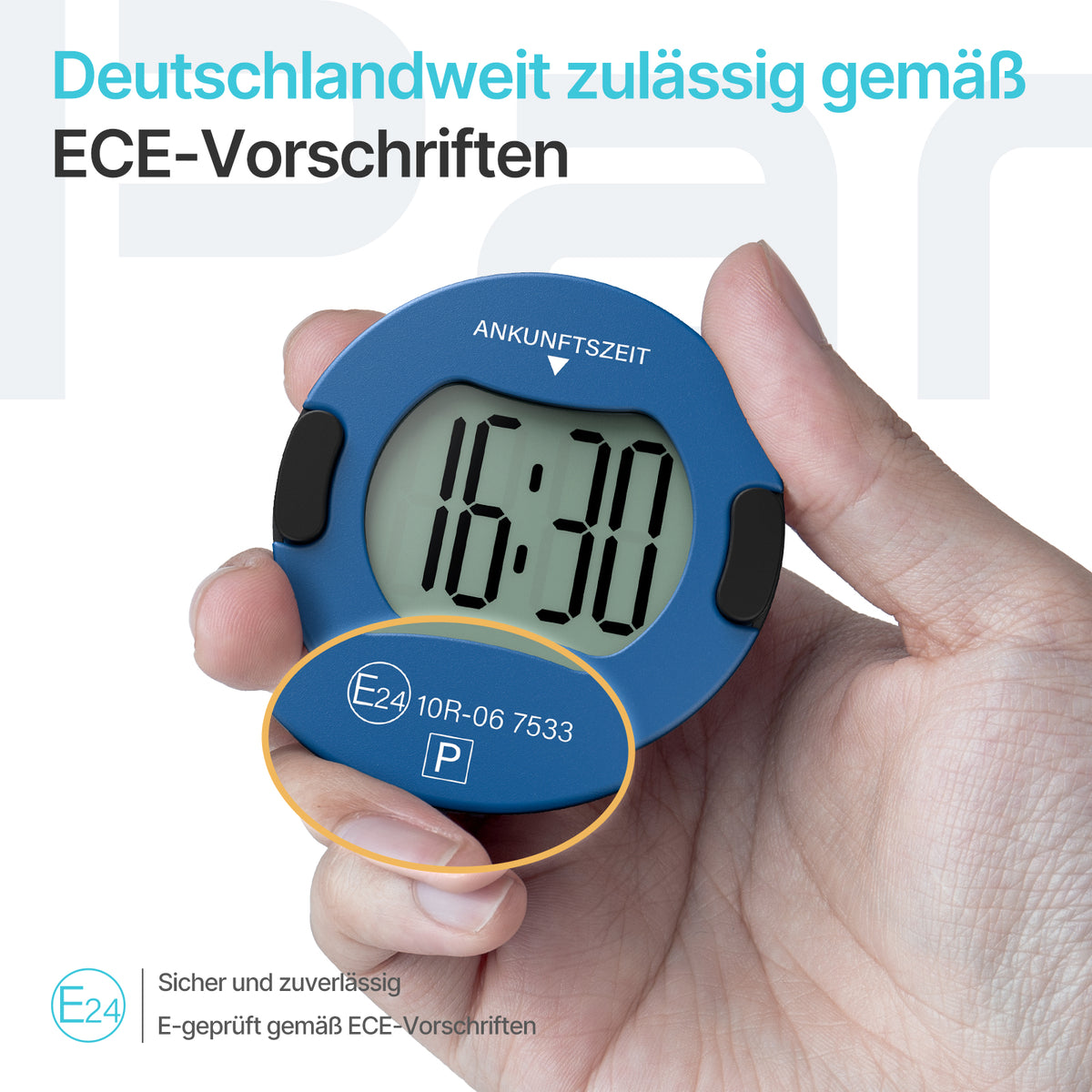 Elektronische Parkscheibe PT01 – Blau – Produktansicht 3