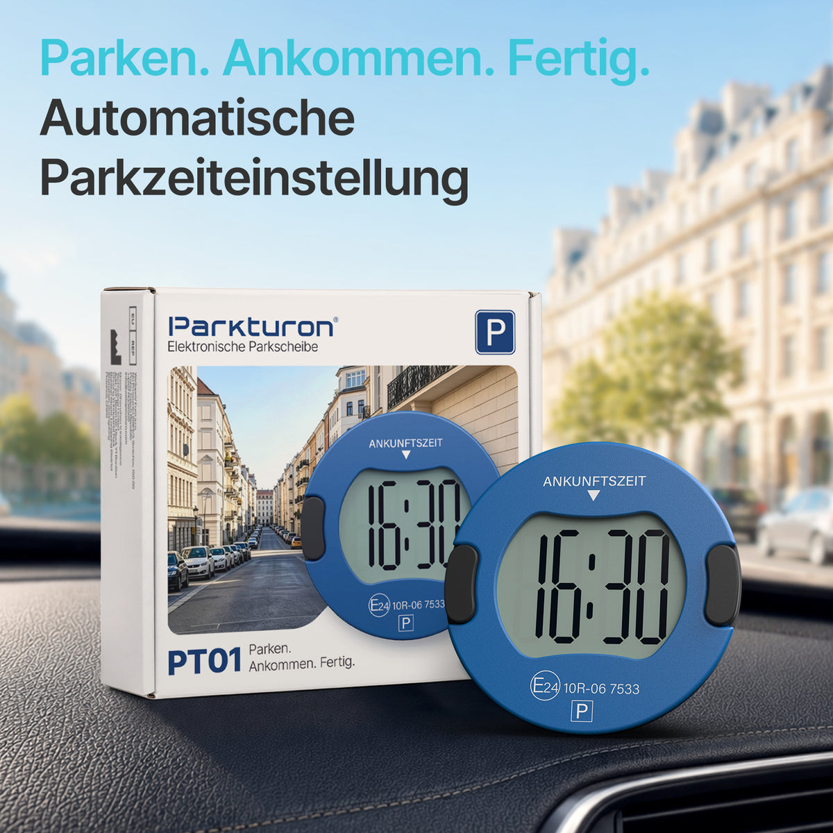 Elektronische Parkscheibe PT01 – Blau – Produktansicht 5