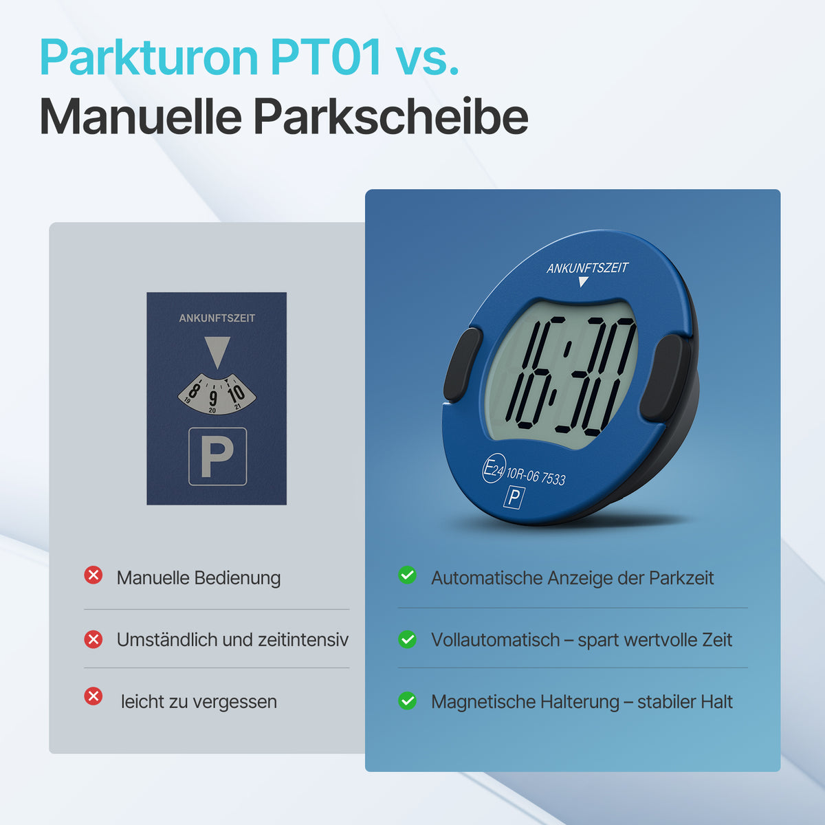 Elektronische Parkscheibe PT01 – Blau – Produktansicht 7