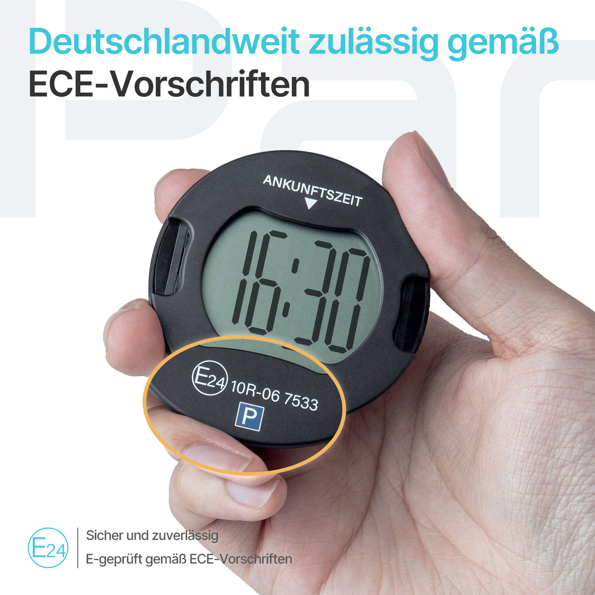 Elektronische Parkscheibe PT01 - Schwarz – Produktansicht 3