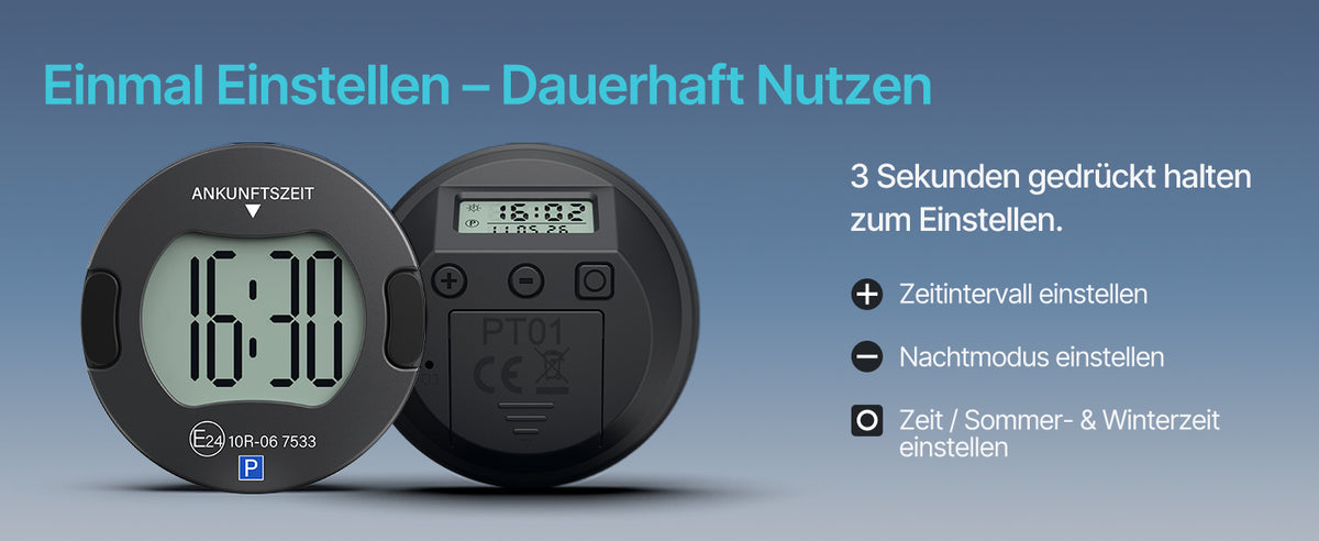 Zeitintervalle, Nachtmodus und Sommer-/Winterzeit einstellen